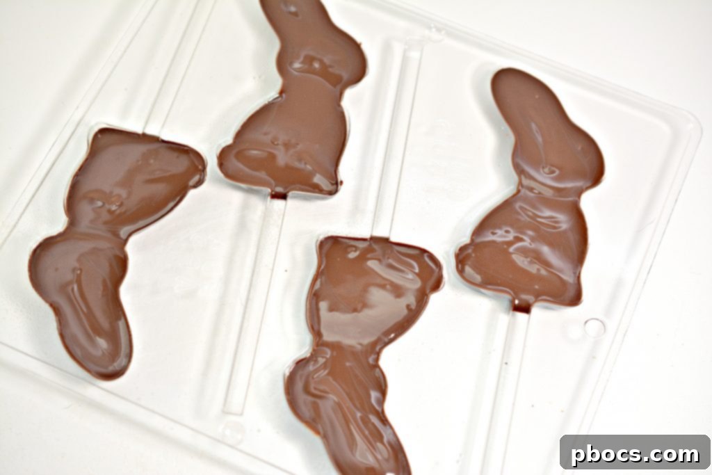 Guilt-Free Easter Chocolate Bunnies 9 Filled Easter Bunny Molds Ready for Freezing