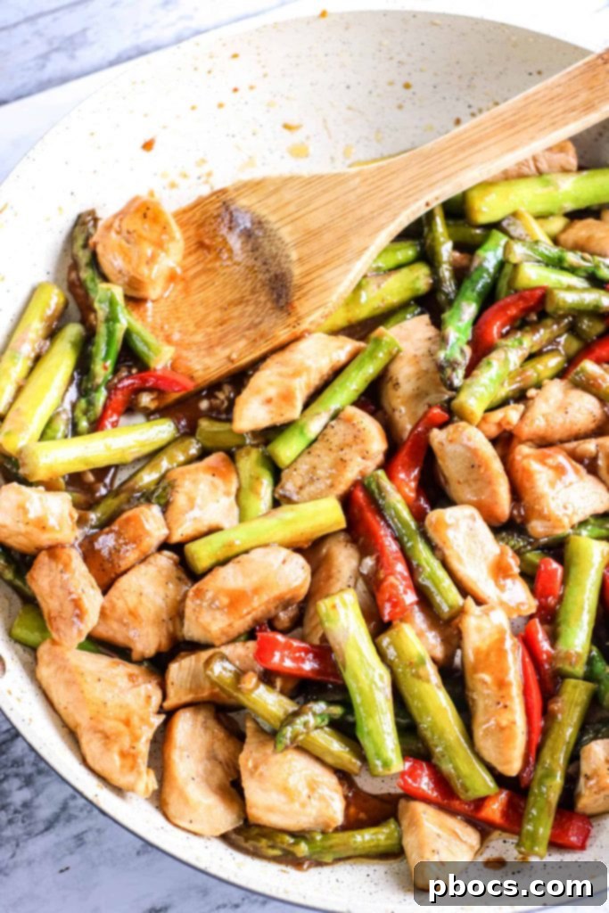 Effortless Low Carb Chicken Asparagus Stir-Fry 4 Ingredients for Low Carb Chicken Asparagus Stir Fry prepared for cooking