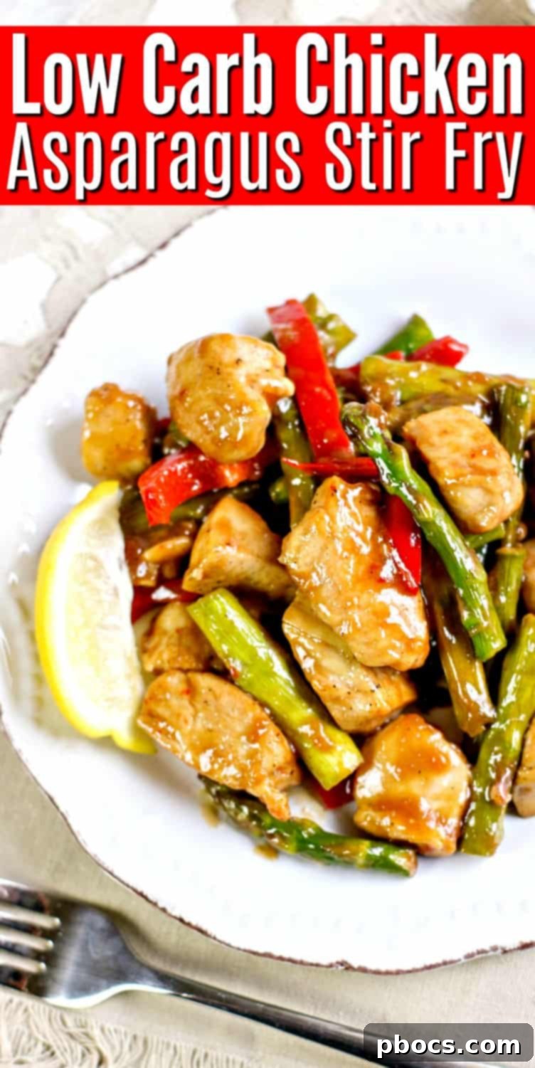 Effortless Low Carb Chicken Asparagus Stir-Fry 7 Large image of Low Carb Chicken Asparagus Stir Fry, perfect for Pinterest sharing