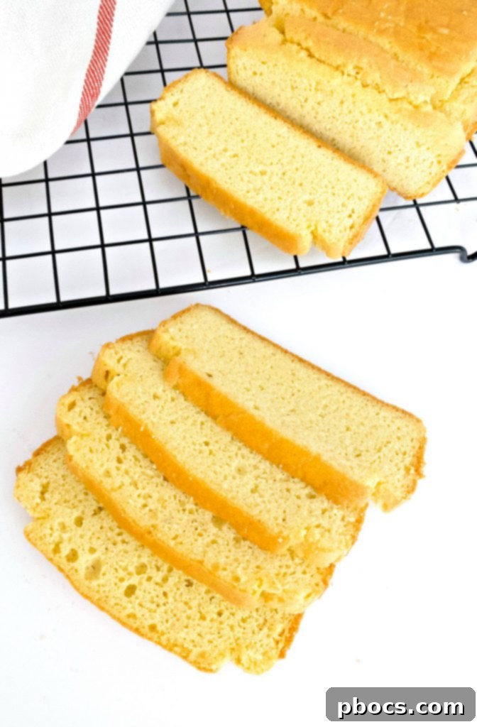 Freshly baked easy keto bread with almond flour, ready for slicing
