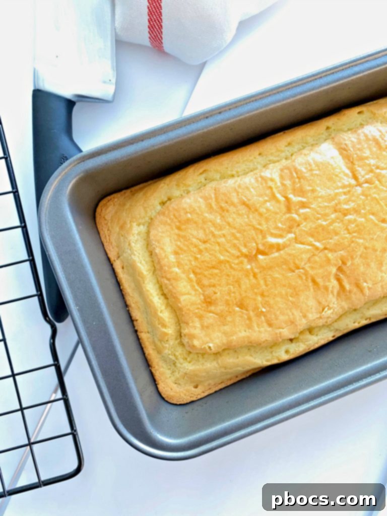Pouring the easy keto bread batter into the pan
