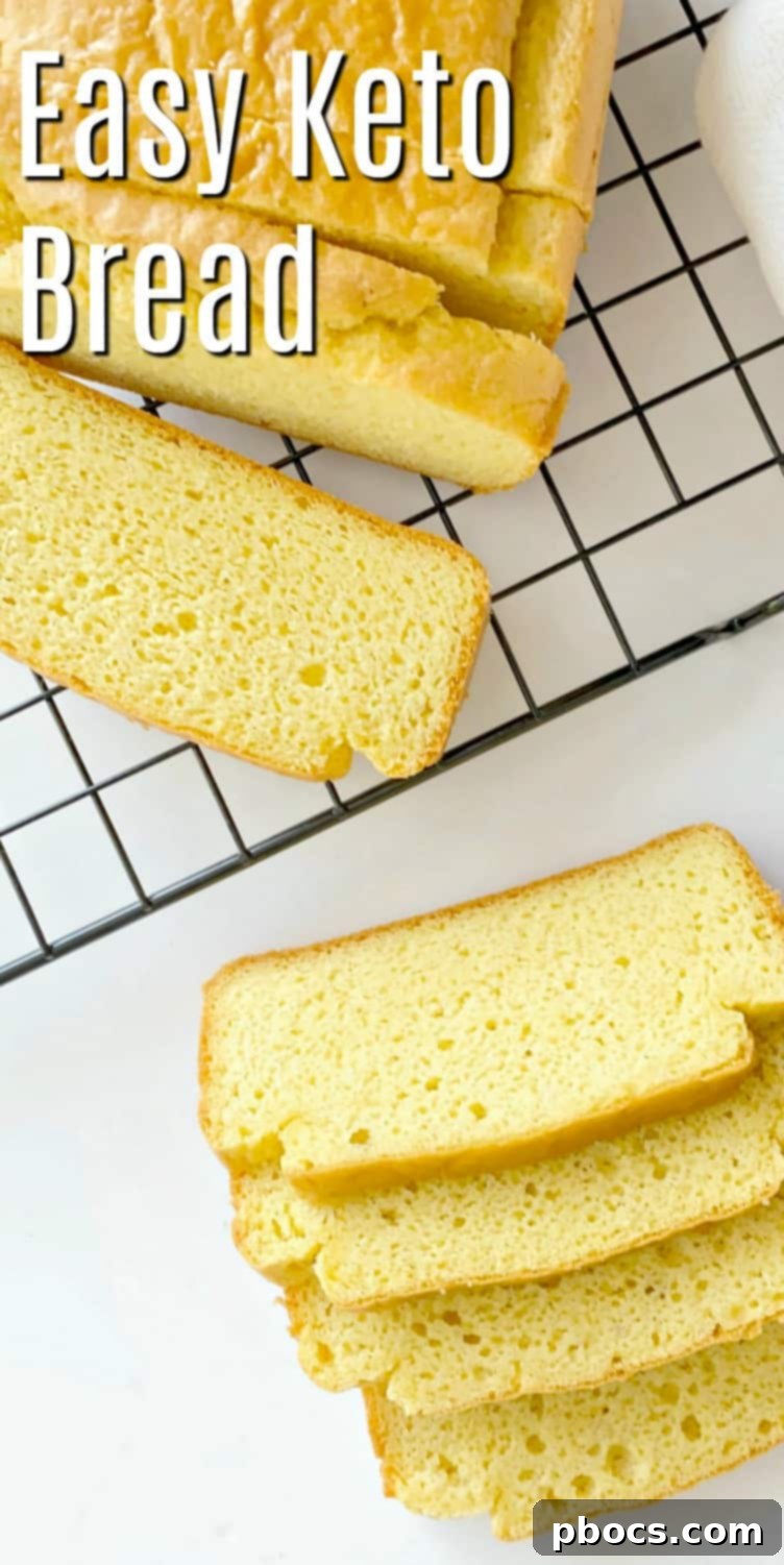 Pin-worthy image of Easy Keto Bread Recipe With Almond Flour #keto #Ketorecipes #ketodiet #ketobread #ketobreadrecipe #bread #breadrecipe