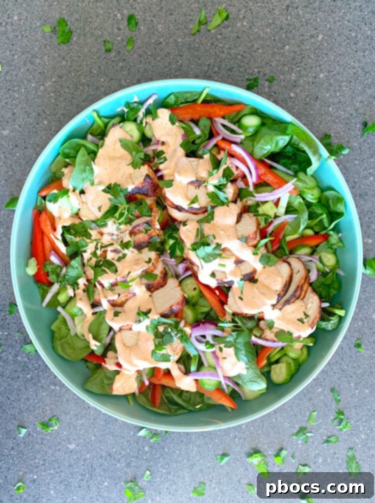 Low Carb Buffalo Chicken Salad: A final stunning image of the complete dish.