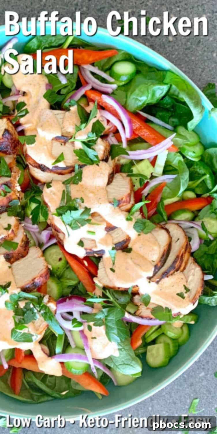 Low Carb Buffalo Chicken Salad - With Delicious Low Carb Buffalo Marinade #lowcarb #lowcarbdinner#buffalochickensalad #chickensalad 