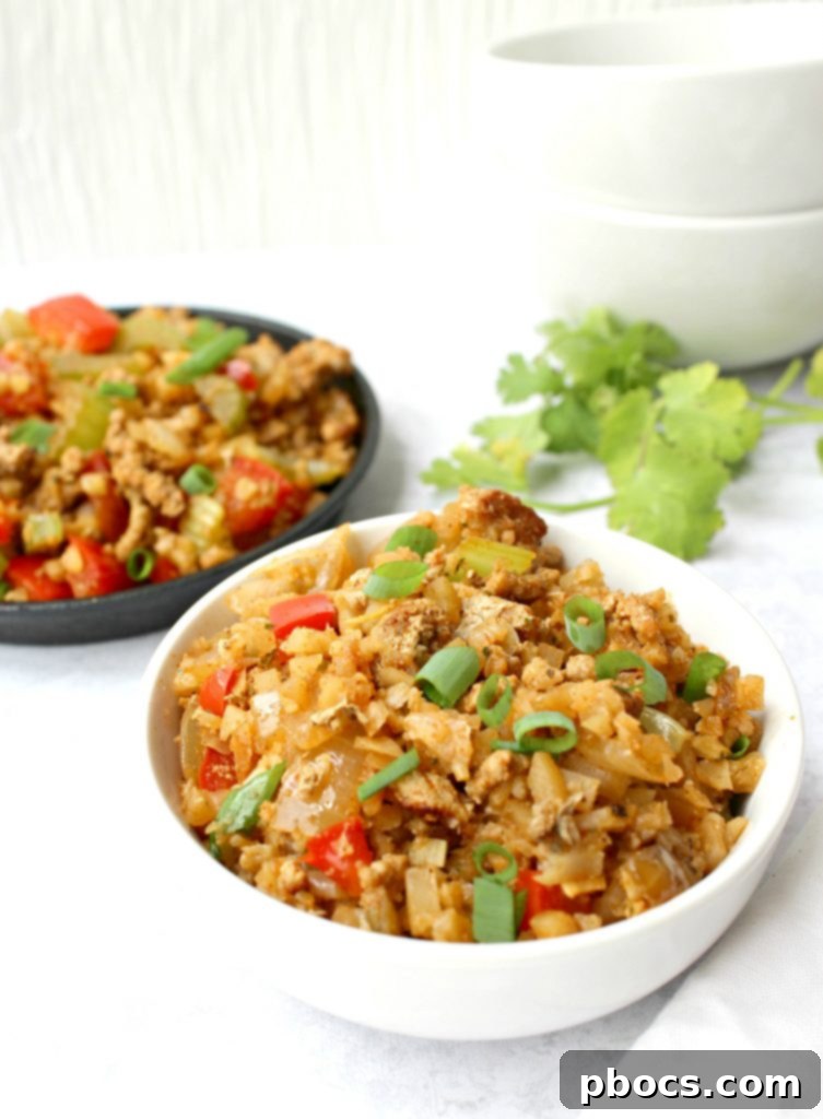 Keto Dirty Cauliflower Rice Recipe - A delicious and healthy low-carb side dish for dinner