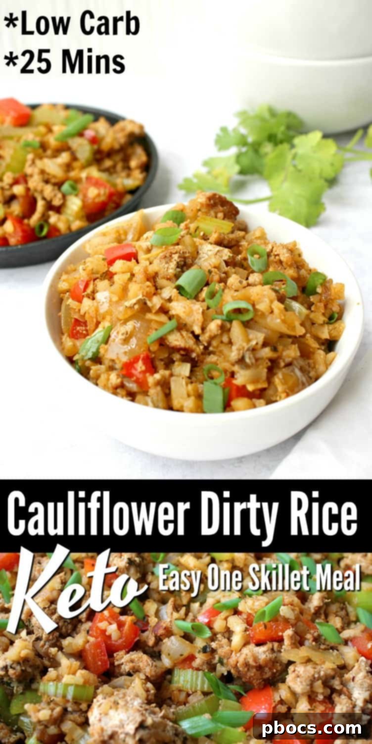 Keto Dirty Cauliflower Rice Recipe - Easy One Skillet Meal #keto #Ketodirtyrice #cauliflowerdirtyrice 