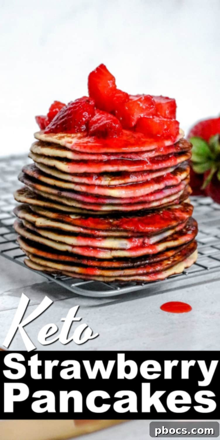 Keto Strawberry Pancakes Recipe - Easy To Make Breakfast Recipe #Ketopancakes #ketostrawberrypancakes #breakfastideas #ketostrawberrysauce