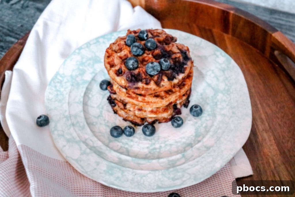 Fluffy Keto Blueberry Chaffles 6 Keto Blueberry Chaffle Recipe