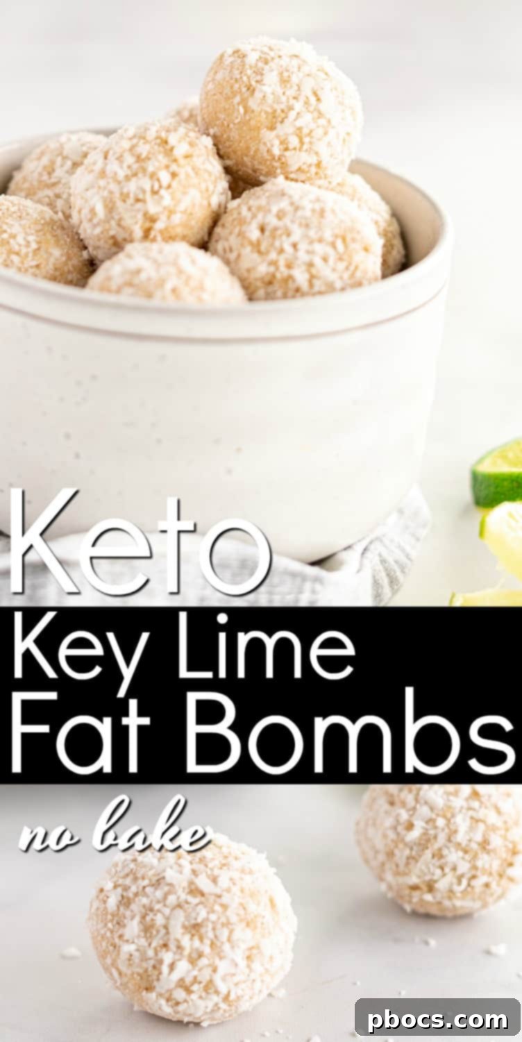 Refreshing Keto Key Lime Fat Bombs 16 Pinterest Pin image for Keto Key Lime Fat Bombs - Easy No Bake Recipe #keto #ketofatbombs #ketodessertrecipes #keylimefatbombs
