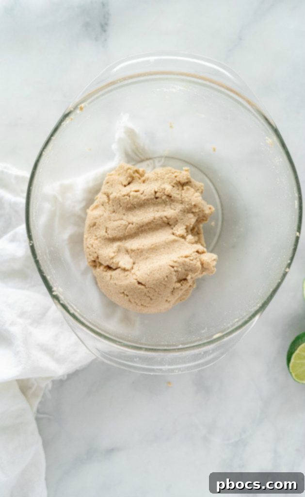 Refreshing Keto Key Lime Fat Bombs 10 The prepared Keto Key Lime Fat Bomb dough resting and chilling in the refrigerator.