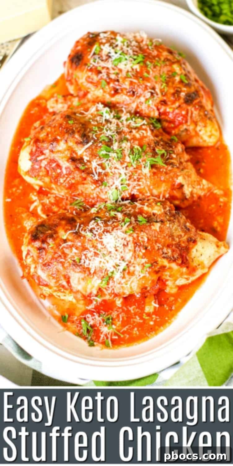 Keto Lasagna Stuffed Chicken Recipe