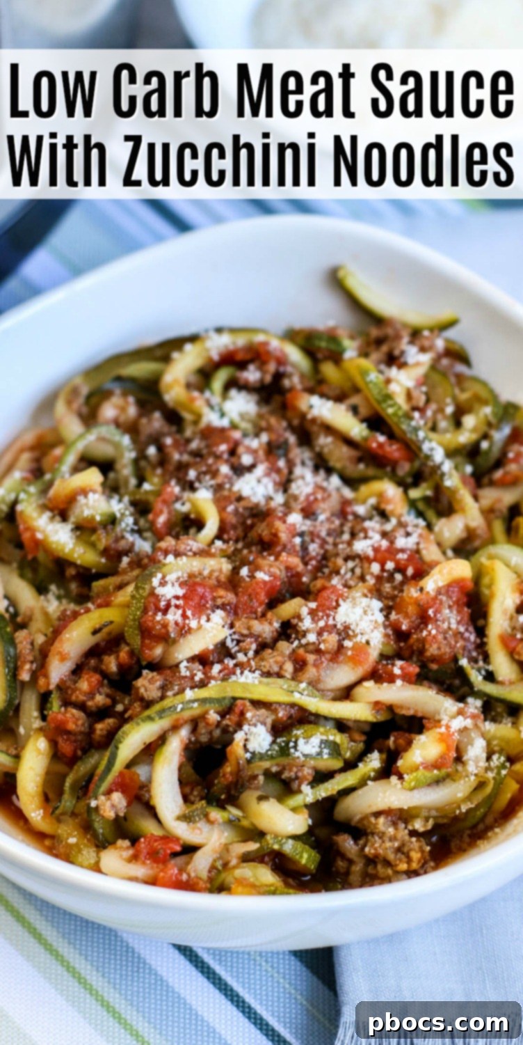 Low Carb Spaghetti Zoodles Pinterest Pin