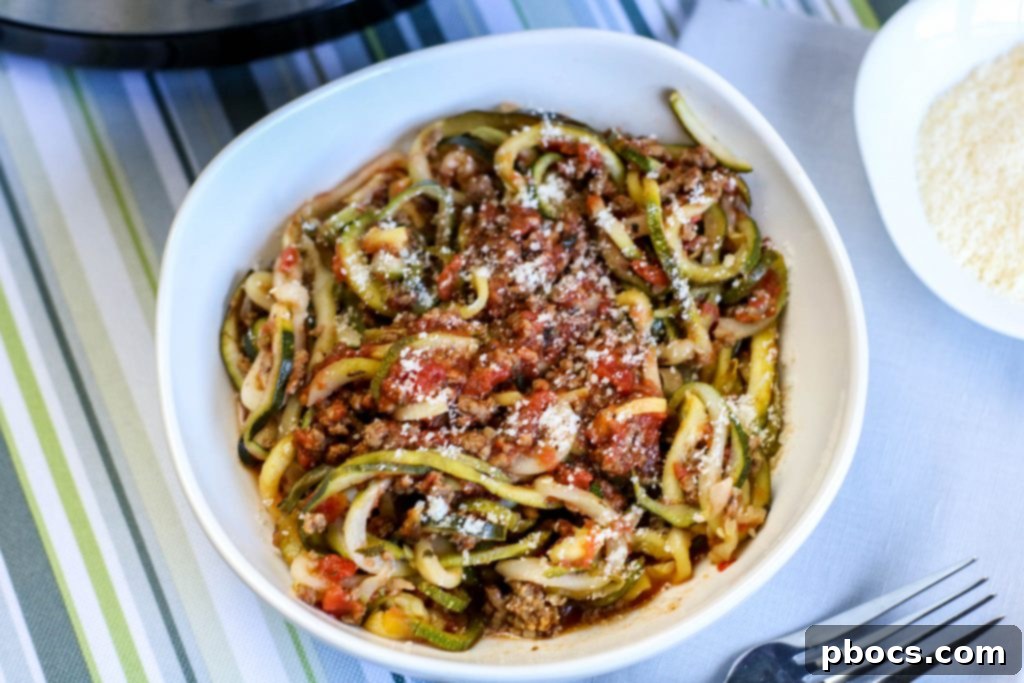 Low Carb Spaghetti Zoodles Ready to Serve