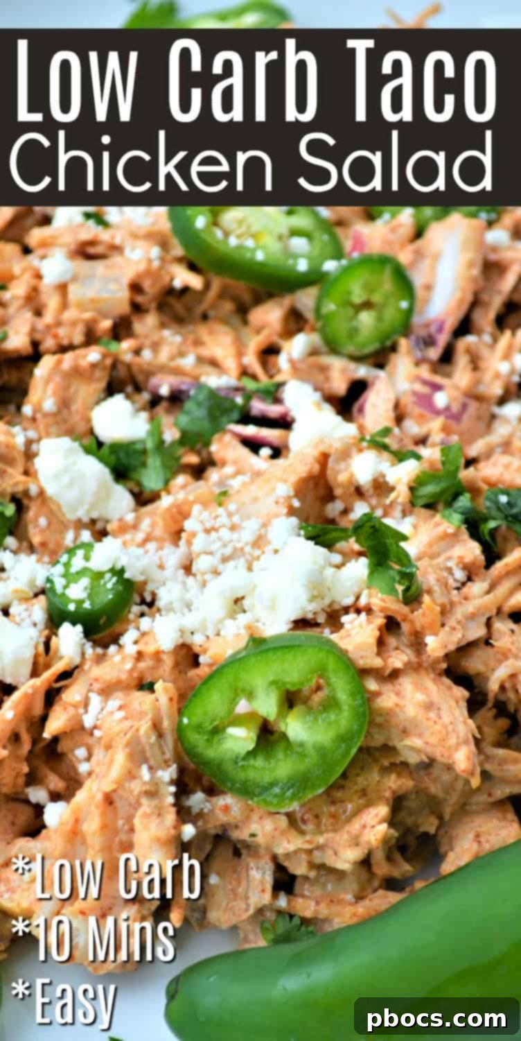 Pin This Low Carb Taco Chicken Salad Recipe