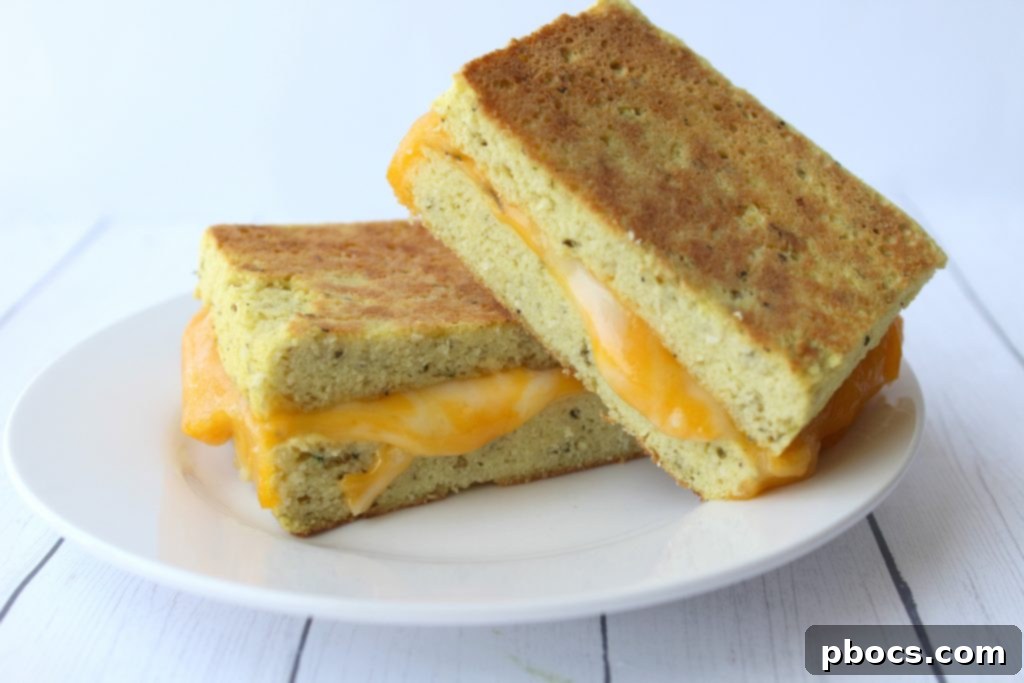 Best Keto Grilled Cheese Sandwich with Homemade 2-Minute Bread
