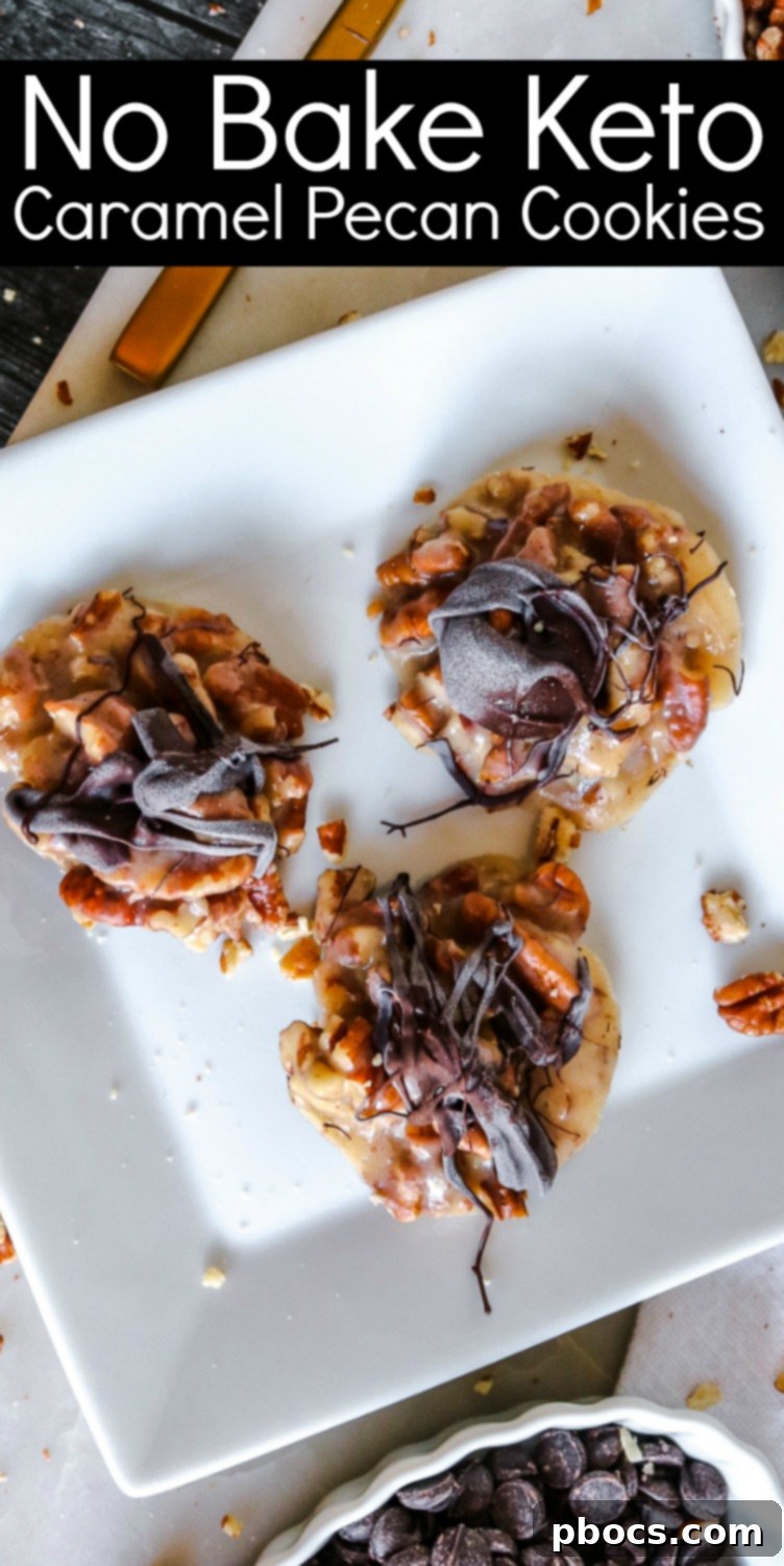 Pin this Keto Caramel Pecan Cookies Recipe