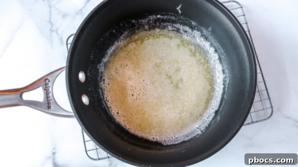 Brown butter for Keto Caramel Pecan Cookies