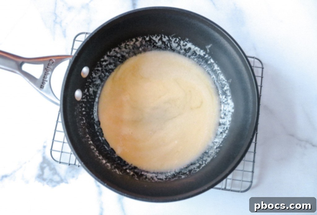 Combine cream and browned butter