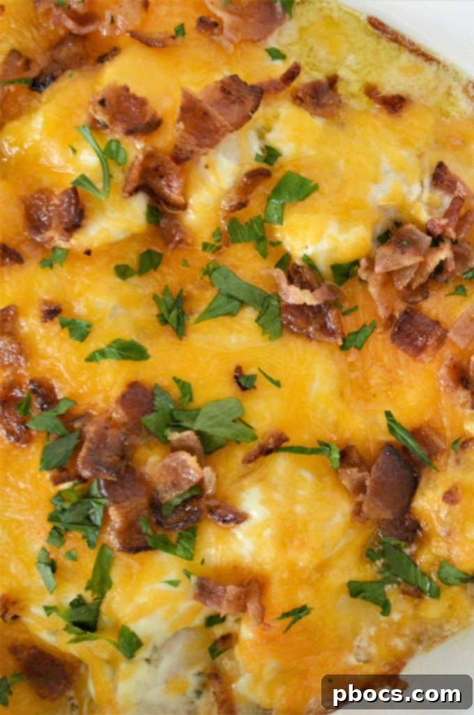 Keto Chicken Bacon Ranch Casserole ready for the oven