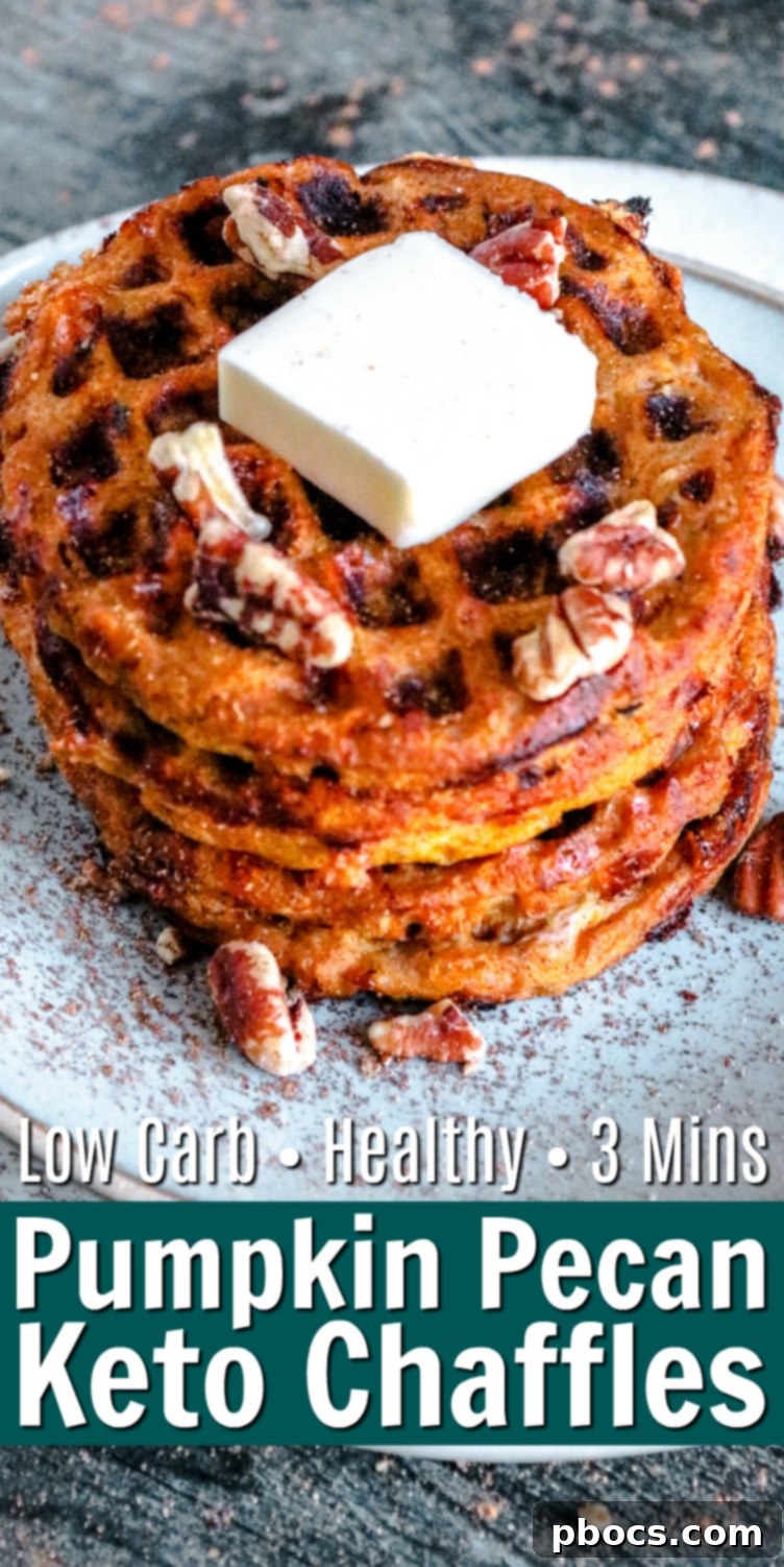 Keto Pumpkin Chaffle Recipe Pin Image