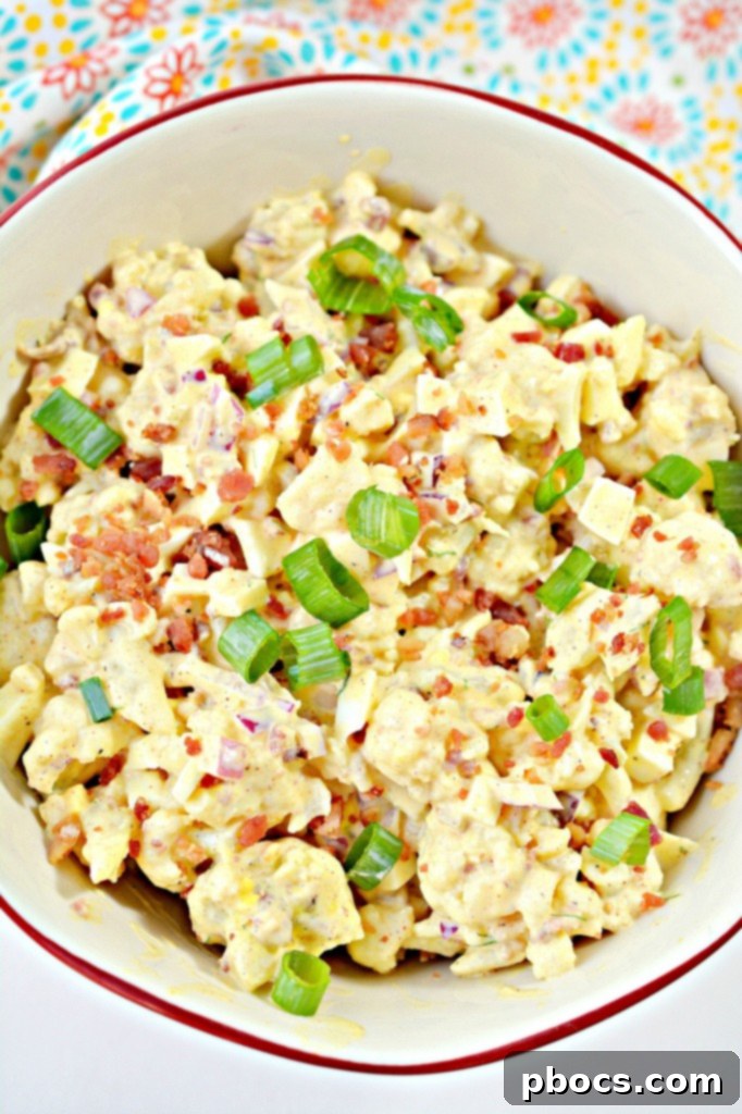 Delicious Deviled Egg Cauliflower Salad, with or without Bacon