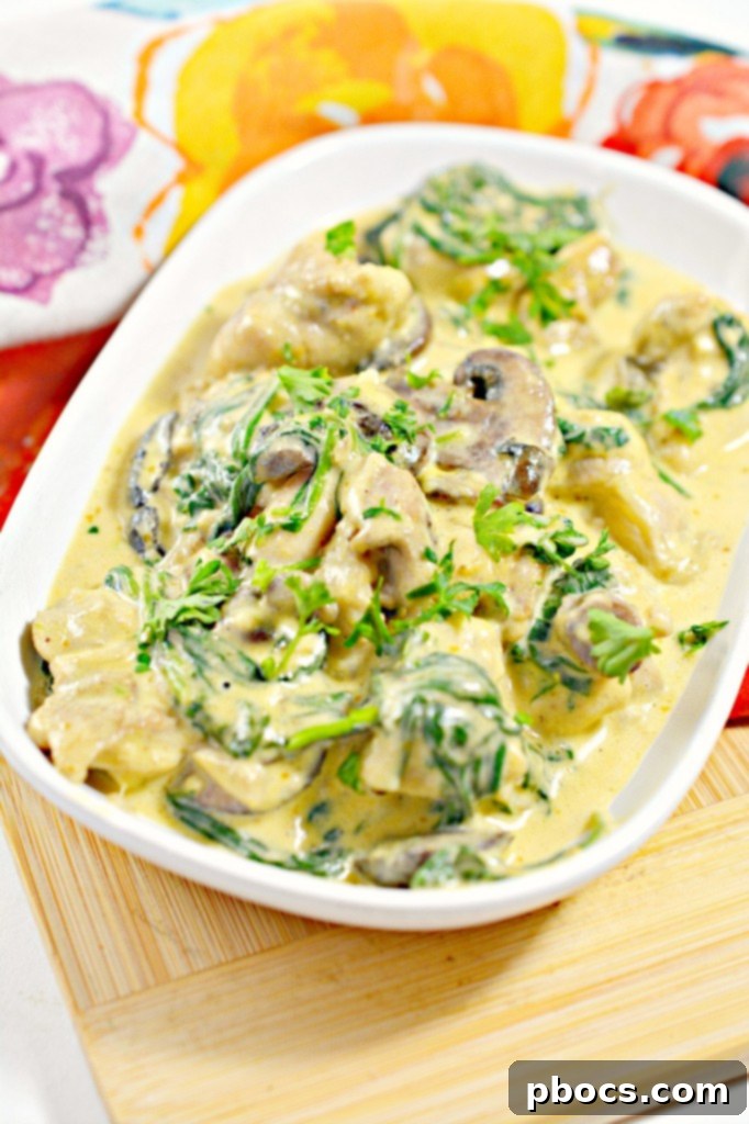 Low-Carb Chicken Pumpkin Alfredo dish ready to be served