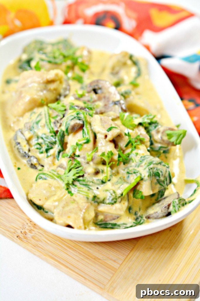 Low-Carb Chicken Pumpkin Alfredo stored in a container for meal prep