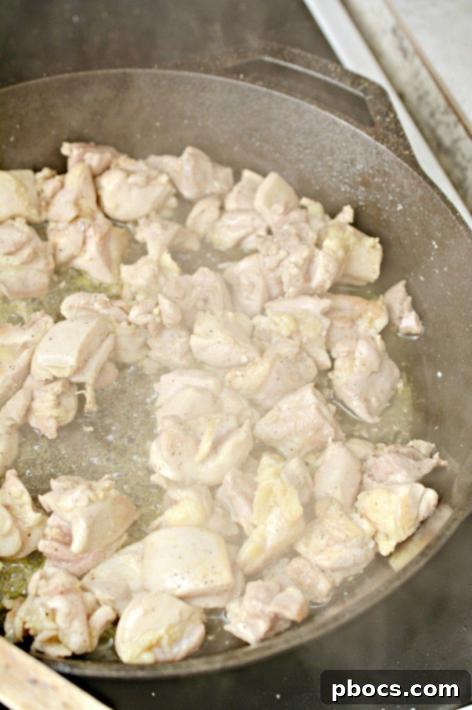 Step 1: Heating olive oil in a skillet