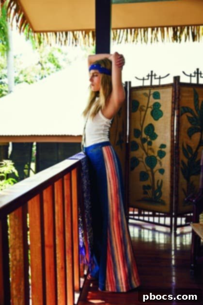 Close-up of a Free People boho knit dress with intricate details