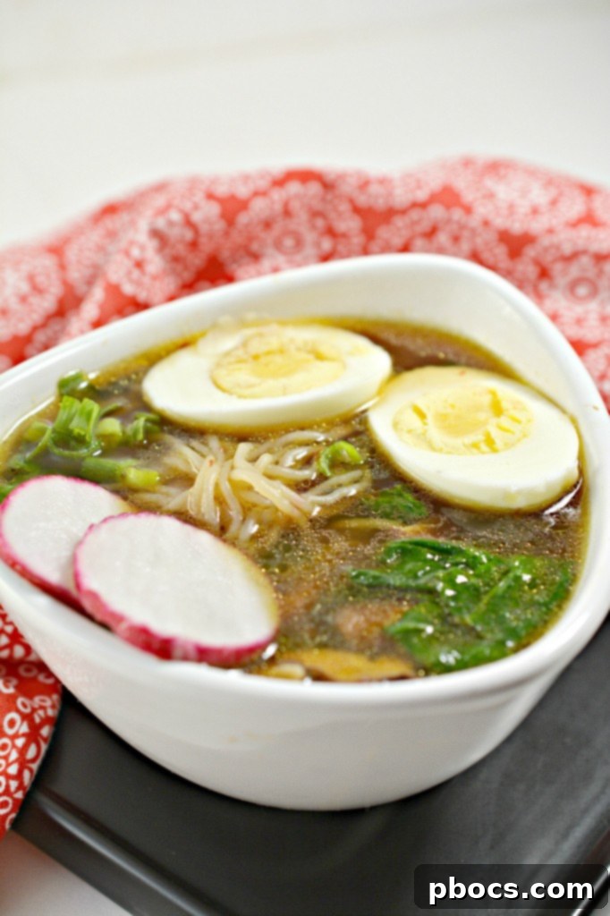 Keto Ramen Made Simple 7 Hard-boiled egg in Keto Ramen Bowl