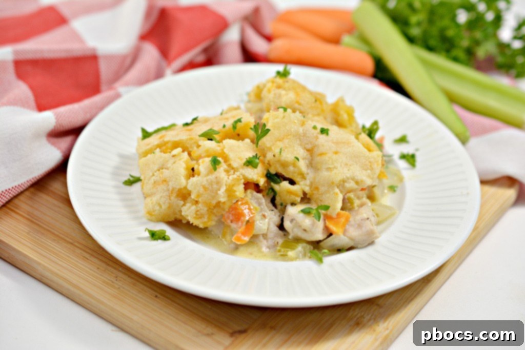 Prepared Low-Carb Pot Pie Filling ready for assembly