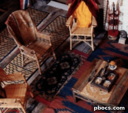 Boho Chic Dining Area with Mixed Furniture and Unique Lighting