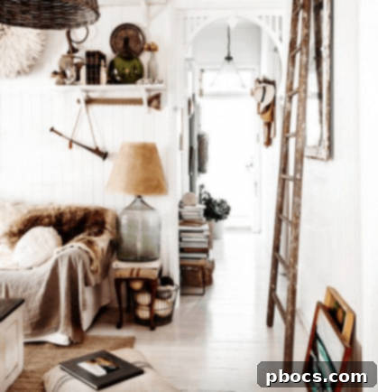 Bohemian-Inspired Bedroom with Vintage Decor and Natural Elements