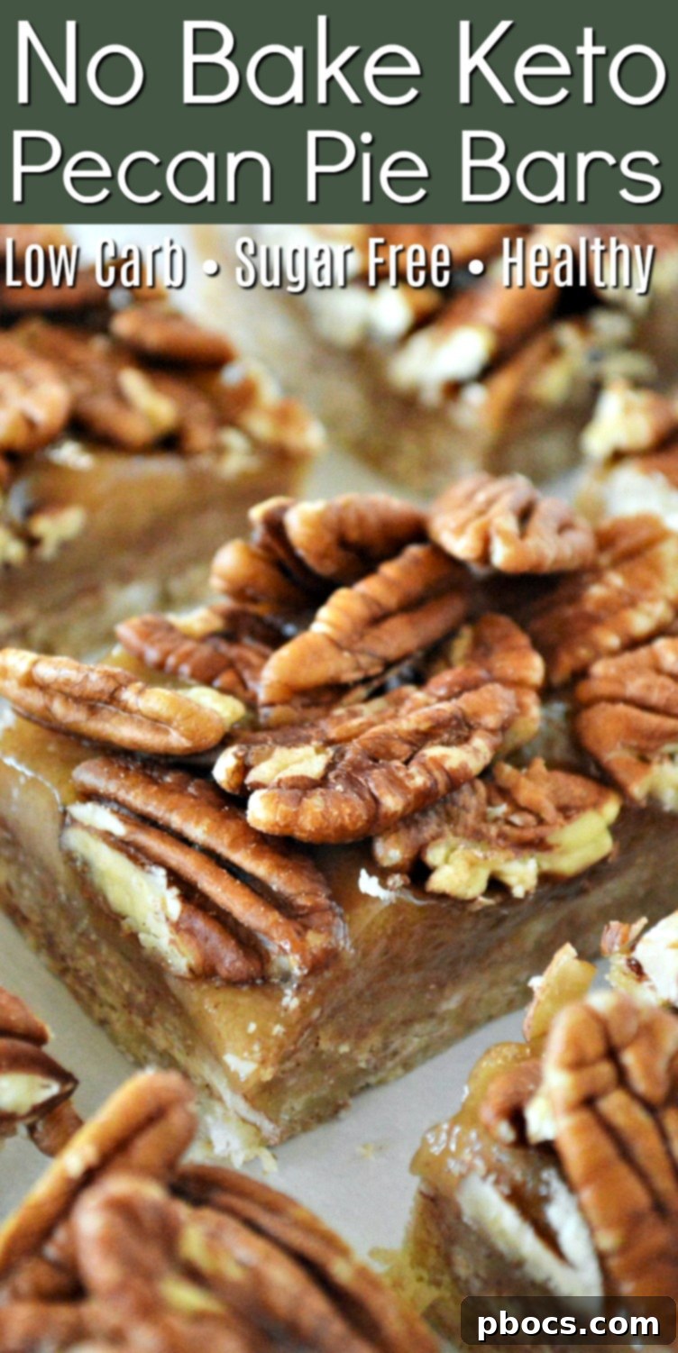 No Bake Keto Pecan Pie Bars Dessert Recipe