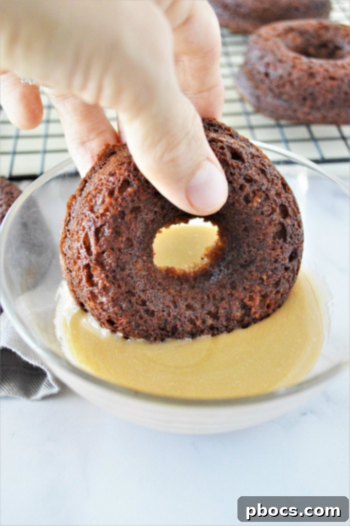 Mixing glaze ingredients for keto gingerbread donuts