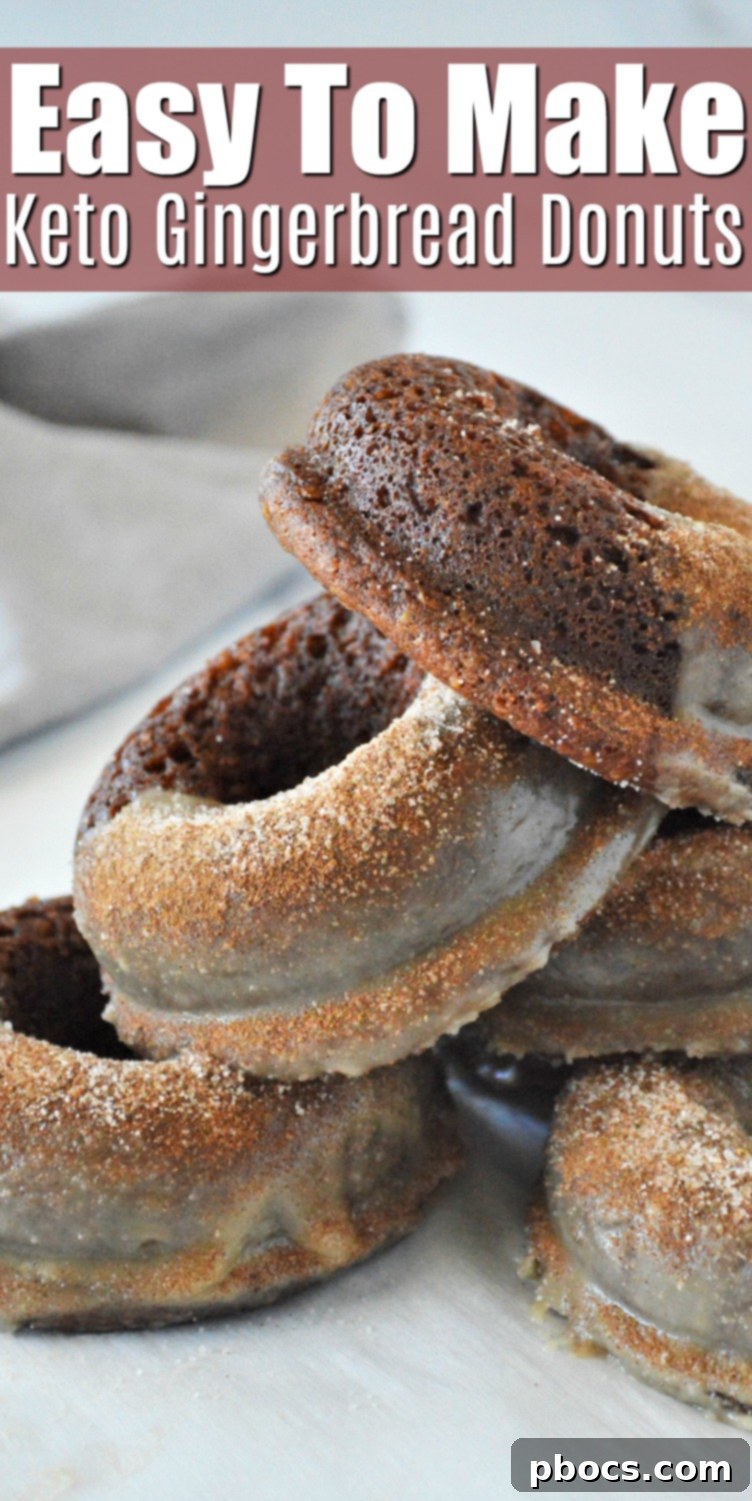 Keto Gingerbread Donut Recipe Pin for Pinterest