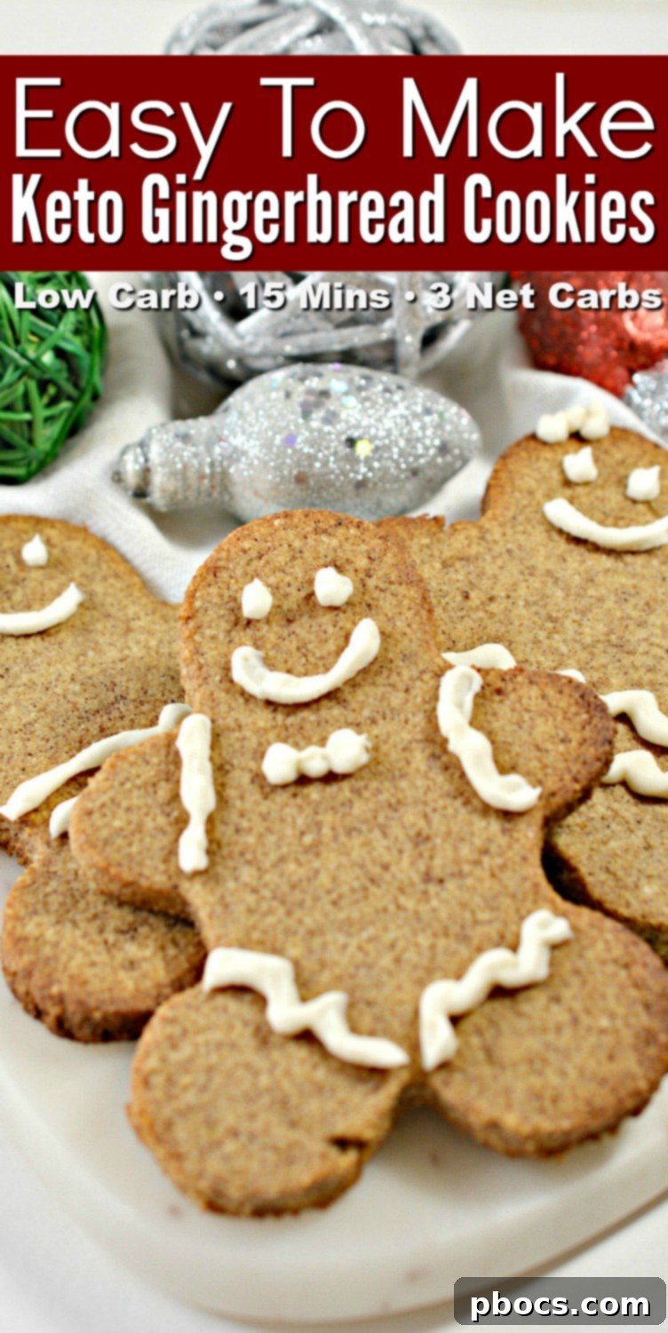 Festive Keto Gingerbread Snaps 13 Pin this Keto Gingerbread Cookies Recipe for later on Pinterest