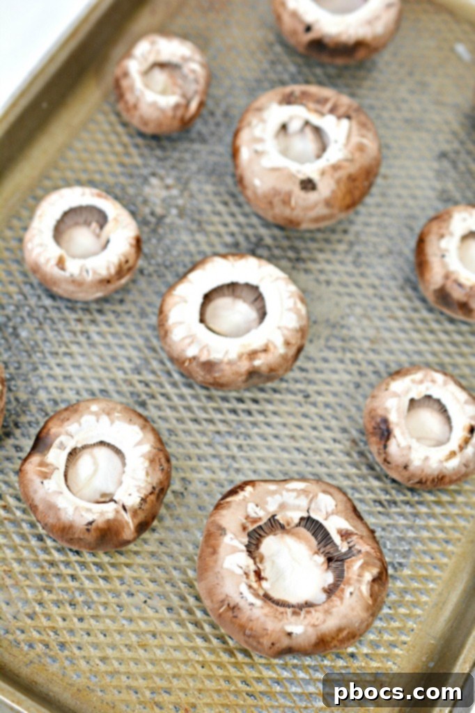 Stuffing Mushroom Caps with Filling