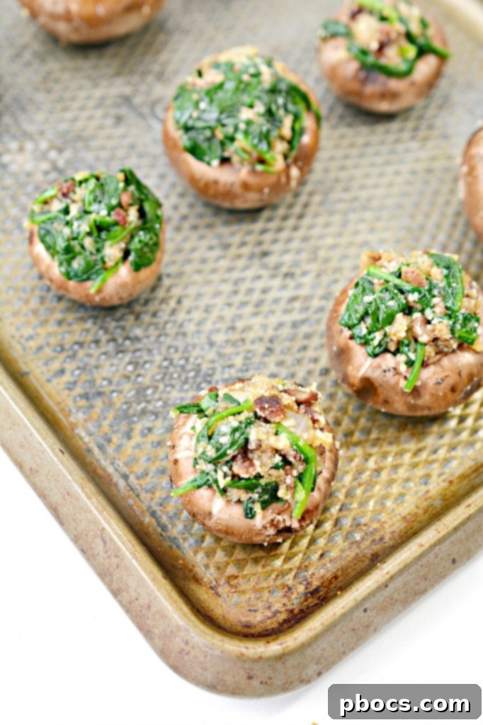 Baked Keto Bacon Stuffed Mushrooms