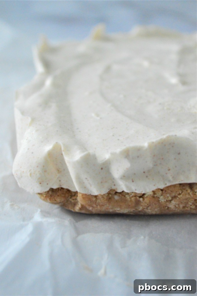 Keto Eggnog Cheesecake Bars 15 Sliced Keto Eggnog Cheesecake Bars Ready to Serve