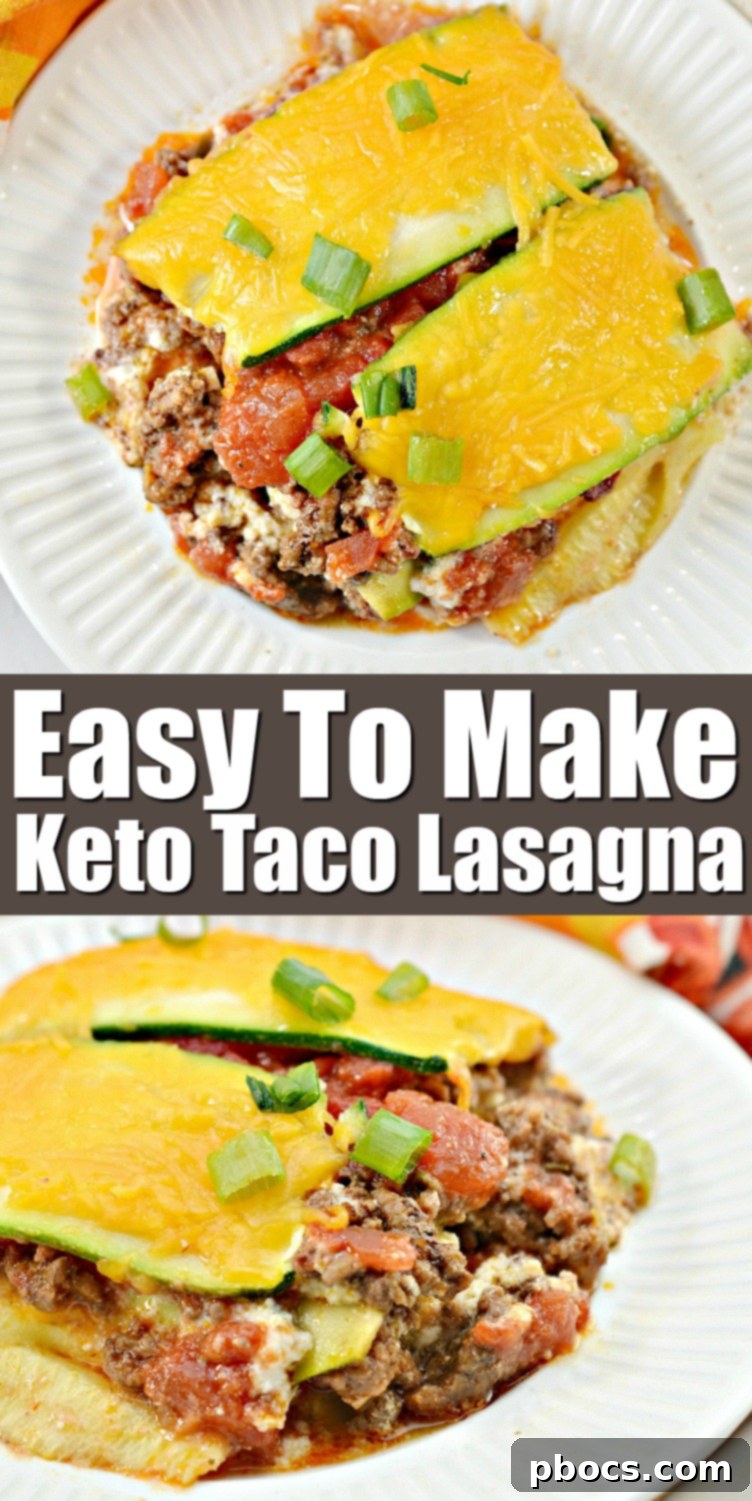 Keto Zucchini Taco Lasagna Recipe Pinterest Pin Image