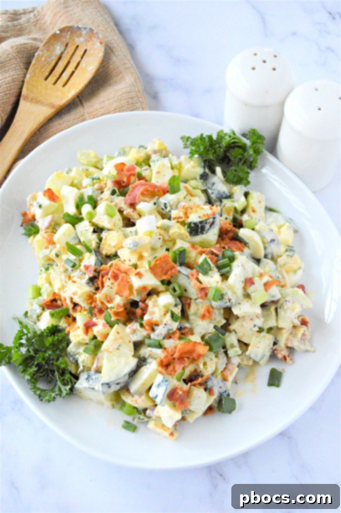 Beautifully presented Low Carb Cucumber Egg Salad ready to be served.