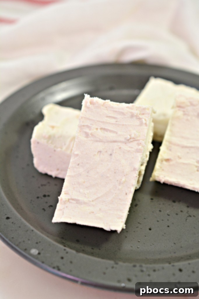 Holiday Keto Eggnog Fudge Recipe - Stored in Container