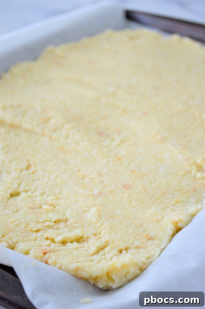 Step 3: Spreading cauliflower dough on baking sheet