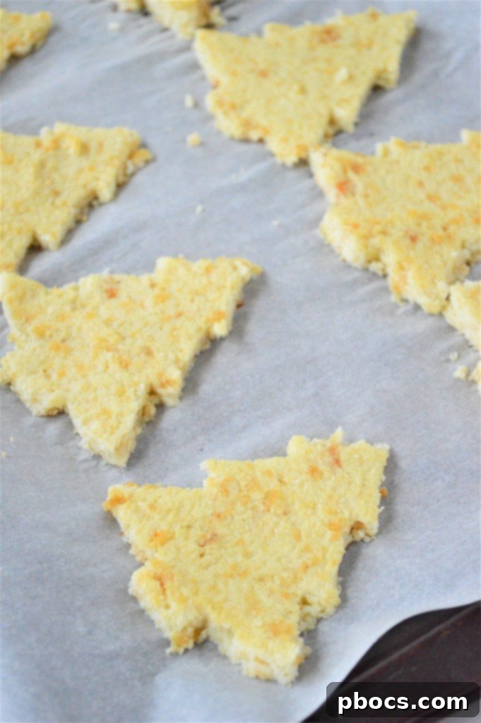 Step 5: Cutting Christmas tree shapes from crust