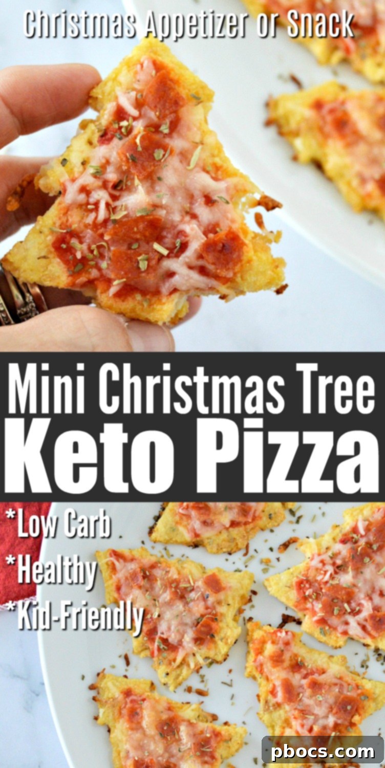 Pin for later: Mini Christmas Tree Pepperoni Keto Pizza