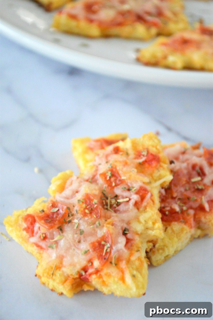 Close up of mini Christmas tree pepperoni keto pizza