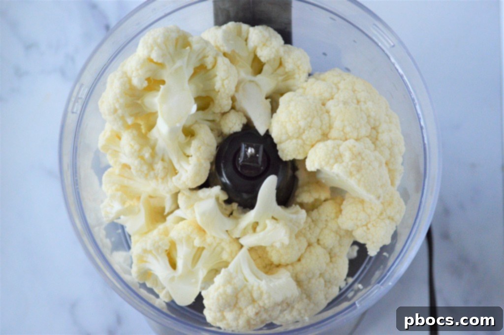 Step 1: Process cauliflower for crust