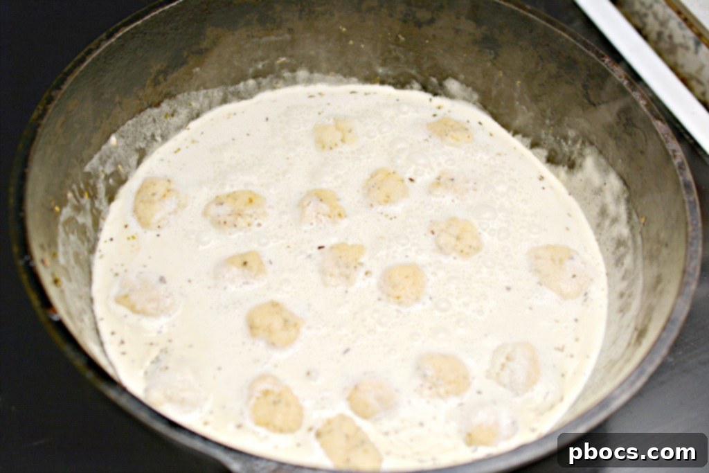 Adding Almond Flour Dumplings to Soup