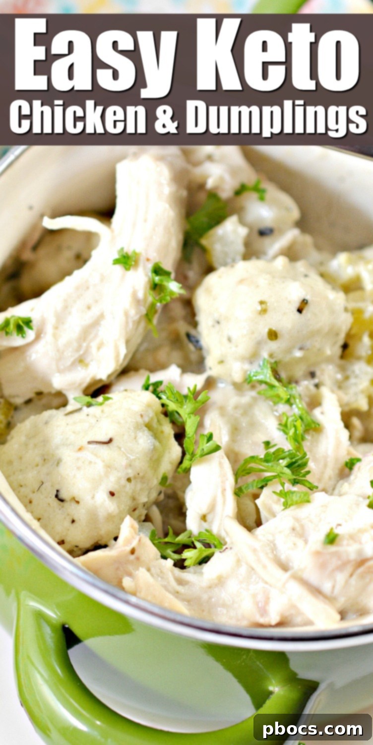 Keto Chicken & Dumplings Recipe Pin